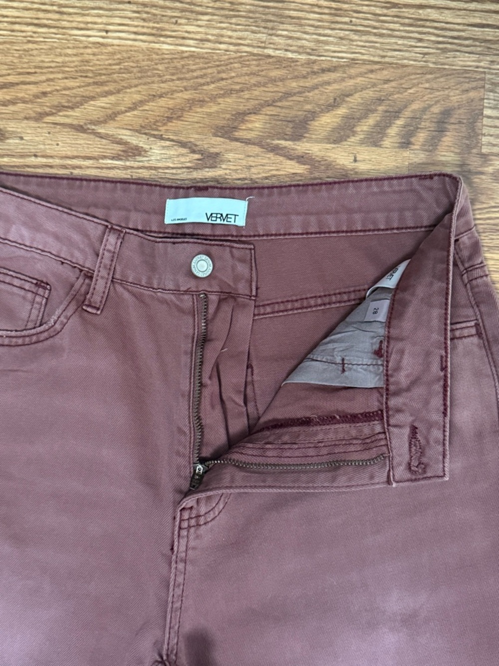 VERVET RUSSET BROWN 90S VINTAGE HIGH RISE CROP FLARE SIZE 28 - Picture 8 of 10